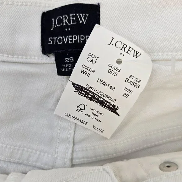 NWT J. Crew Factory Fly High Rise Stovepipe Jeans with Raw Hem Size 29 - Picture 4 of 7
